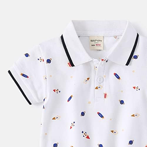 Детско дете бебе бебе новороденче кошула солидна кратка ракав симпатична цртана рута за печатење маица блуза врвови облеки