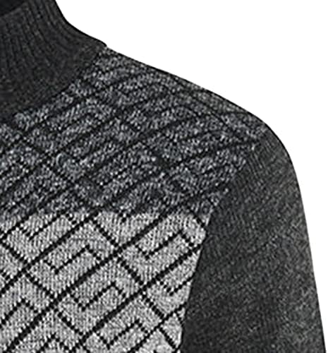 Мајифу-Гј Машки Обични Дебели Плетени Џемпери Од Кардиган Блок Во Боја Плетен Џемпер Со Целосен Патент Руно Со Долги Ракави Зимски Кардигани