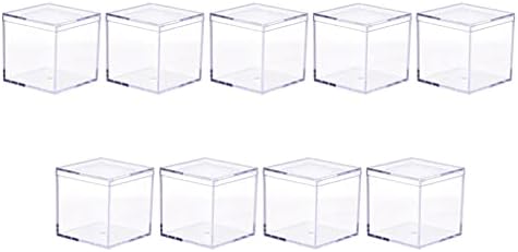 Кабилок Пластични Канти за Складирање 18 парчиња Јасни Акрилни Кутии За Прикажување Квадратни Коцки Бонбони Кутија Луцитни Кутии Контејнери