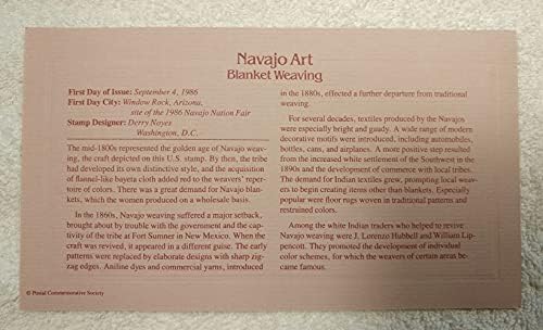 Навахо уметност - ткаење на ќебе - 22KT златен реплика печат/корица од првиот ден плус информативна картичка - Поштенски комеморативно општество,