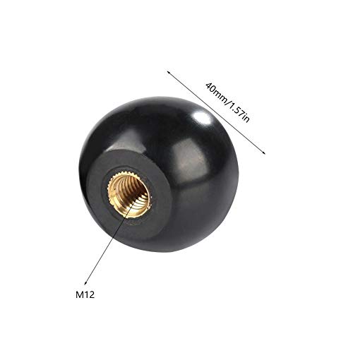 Fafeicy 5 парчиња црна бакелитска топка лост копче, бакар вметнете M1240 замена на машински алатка, орев