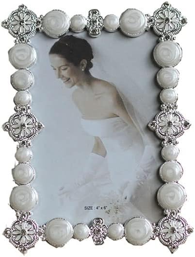 Lyе метална фото рамка со камена фото рамка гроздобер свадбена фото рамка дома декорација