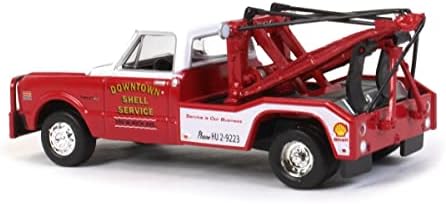 1972 Chevy C-30 Dual Wrecker Turk Truck Red and White Downtown Shell Service Dual Drivers Serives 8 1/64 Diecast Model Car By Greenlight 46080