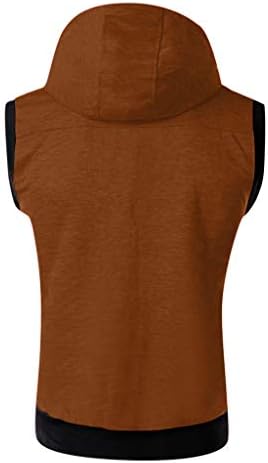 Имосрх машка резервоар врвна мода летна обична качулка боја маица кратки ракави врвни кошули без ракави за мажи за мажи