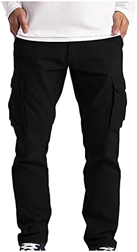Спортски панталони за спортски панталони Wenkomg1 за мажи што се протегаат во работа со панталони со панталони со директни џемпери