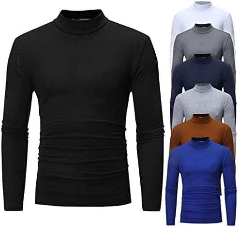 XXBR машки исмејни маици за вратот, 2022 пролетна еластична еластична памучна тенок цврста боја цврста боја територија на врвови топла подмолна