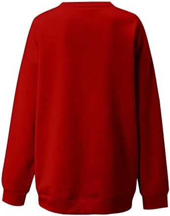 Валентин кошули за жени Симпатична гном печати блуза облечена екипа на екипаж, џемпер, обична кошула со долги ракави Туника Туника