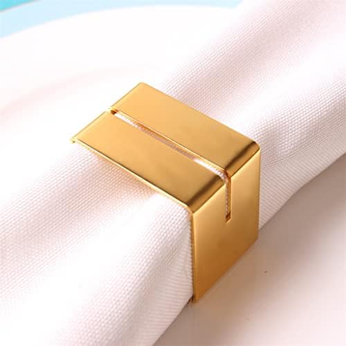 XJJZS 6 парчиња метални салфетки прстен хотел сет трпезариска маса златна салфетка тока вака свадбени материјали