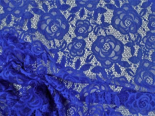 Везена ткаенина од облека од чипка чиста метална цветна кралска сина боја xx103