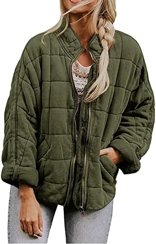 Nokmopo женски волна палто женска цврста боја со долги ракави ракави џебови памучни јакна есен и зимска патент јакна
