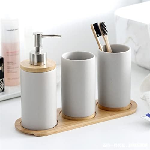 Klhdgfd керамичка бања тоалета за тоалети кујнски додатоци поставува декорација сапун шампон диспензерот за заби четкичка кутија за уста, чаша