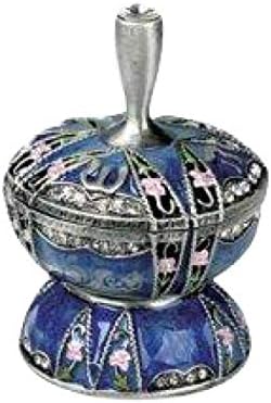 Квалитетен Decorative Decorative Gemstone Decorative Dekidle со штанд - Flip Top, Blue