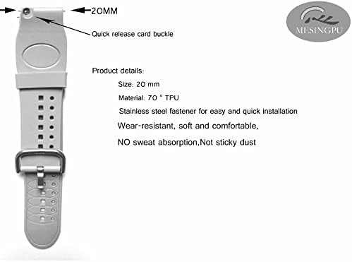 Meisingpu 20mm часовник Бенд Мека удобно абење отпорни на прашина и пот-бесплатни часовник ремен, DIY Убава присутни За Денот На Таткото