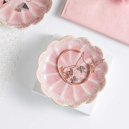 Мекаикру накит јадење, цвет облик прстен јадење, розова обетка послужавник, симпатична носителот накит, клуч сад, соодветни подароци