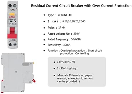 SNKB YCB9NL-40 230V RCBO MCB 30MA Преостаната струја на струјно коло со тековна заштита и заштита од кратко истекување