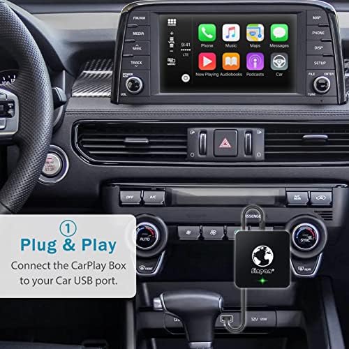 Sinpan Безжичен Адаптер За Apple CarPlay Магија Кутија За iPhone Без Одложување 5.8 GHz Голема Брзина Bluetooth &засилувач; WiFi,