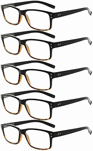 Очила За Очи Заштедете 10% На Комплет 5 Пакети Класични Очила За Читање Црни желки За Мажи и 4 Пакети Двобојни Кафеаво-чисти Читатели +4.00