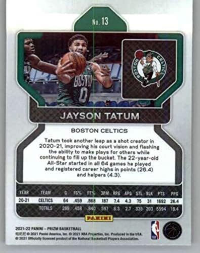 2021-22 Panini Prizm 13 aysејсон Татум Бостон Селтикс НБА кошаркарска база Трговска картичка