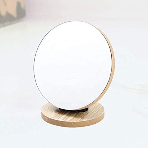 Дуба таблета за шминка огледало со стојат професионално преклопено ротирачко огледало овално во форма на огледало Врвно огледало за спална