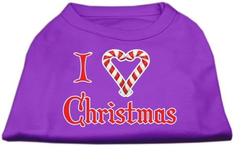 Јас срце Божиќна екрана печати кошула Виолетова СМ