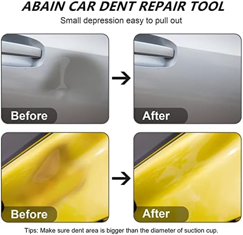 Abain Car Dent Puller 2 парчиња, алатки за отстранување на заби за поправка на автомобили, вшмукување чаша за вшмукување на рачката на прозорецот,