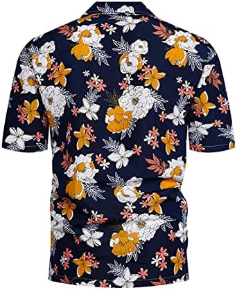 Божиќни јакни на Wybaxz за машка јака пролетна обична блуза машка лабава печатена кошули со кратки ракави со кратки ракави со кратки