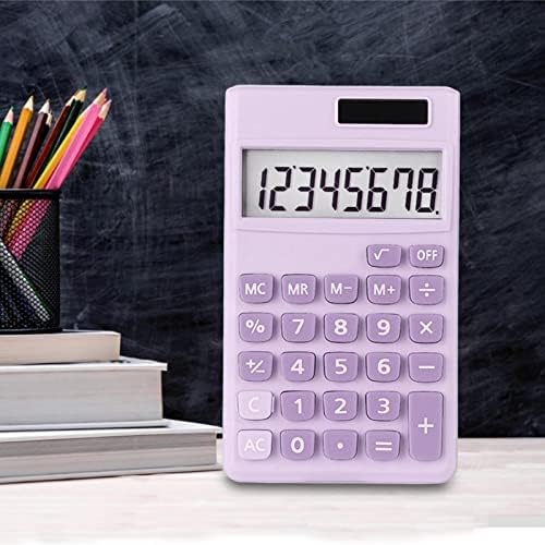Студентски калкулатор, Калкулатор на студентска функција на џеб, мини шарен калкулатор - батерија на светло енергија и копче, 8 цифрен