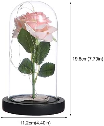 Подарок за Денот на вineубените Декорација на роза, транспарентна акрилна покривка, емитувајќи декорација на креативно светло за емитување