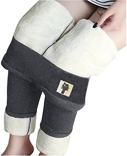 Зимски шерпа руно ги постави хеланките за жени, високи половини затегнати дебели кашмили хеланки плишани топли термички панталони