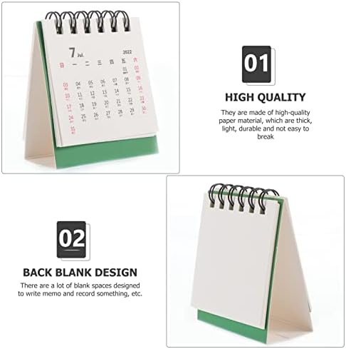 Kisangel Mini Notepad Portable Office Desk 4PCS мини биро календар преносен мини календар стои флип десктоп календар Агенда за распоред