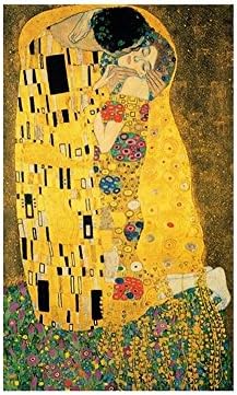 АЛОНЛИНСКИ АРТ - Бакнежот од Густав Климт | Бела врамена слика отпечатена на памучно платно, прикачена на таблата со пена | Подготвени