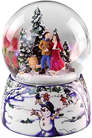 Божиќна музичка кутија подарок снег глобус кристална топка музичка кутија празнична керамичка смола занает занает подарок за ден на