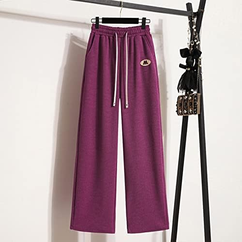 Partsенски преголеми панталони со високи половини на Европски плус големина Беспрекорни хеланки директно долги панталони со широка нога