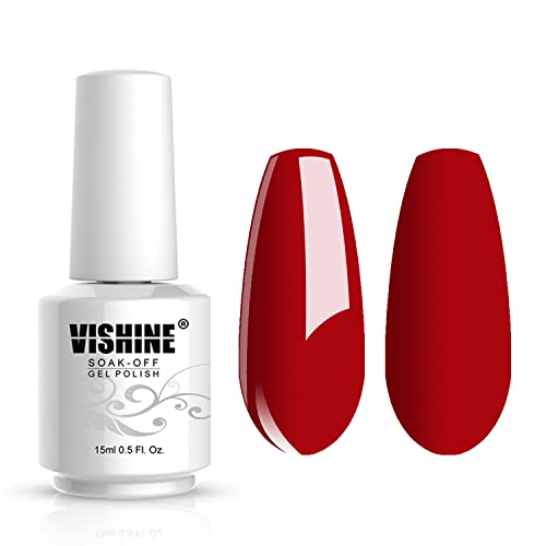 VISHINE SIAK-OFF UV LED LED гел Полски Nail Art Manicure Lacquer темно црвена боја 067