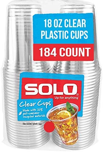 Соло Куп Компанија Јасно Рециклирани Пластични Партија Чаши, 18 Мл, 184 Брои
