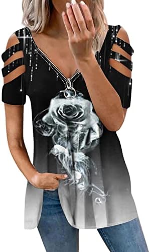 Лето есен памук девојки кратки ракави од рамената против вратот на вратот на горната маица за жени zy zy