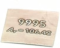 Чист паладиум метален лист 10*10*0,1мм плоча со информации за елементите врежани Au PD PT RE 99,99% златен паладиум платина сребрен рениум