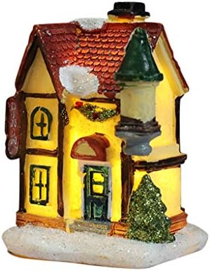 Бодден мебел минијатурна предводена куќа креативни подароци куќа смола Декорирајте Божиќна декорација и виси сини и бели Божиќни