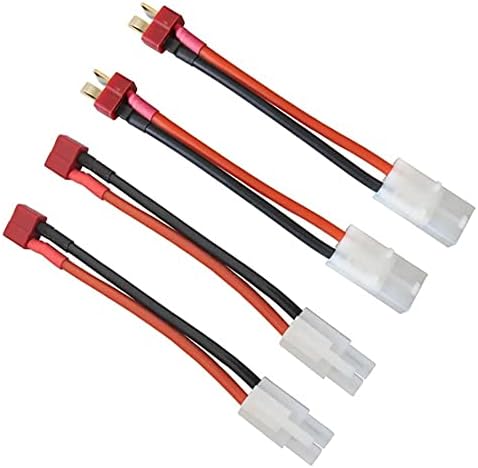 Летајте RC 2 парови Deans t приклучок за стил на Tamiya Connector Femaleенски машки адаптер кабел за RC контролер за брзина ESC