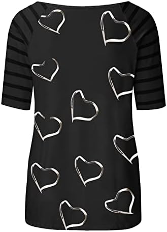 Nokmopo пролетни врвови жени 2022 жени обични лабави кошули кратки ракави модни срцеви печатени врвови маици маици