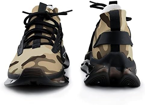 Gjetfdap Men Camo Sneaker Fashion, модна пешачка патека за трчање чевли, широк перничен поддржувачки пат за трчање чевли гума од надворешната