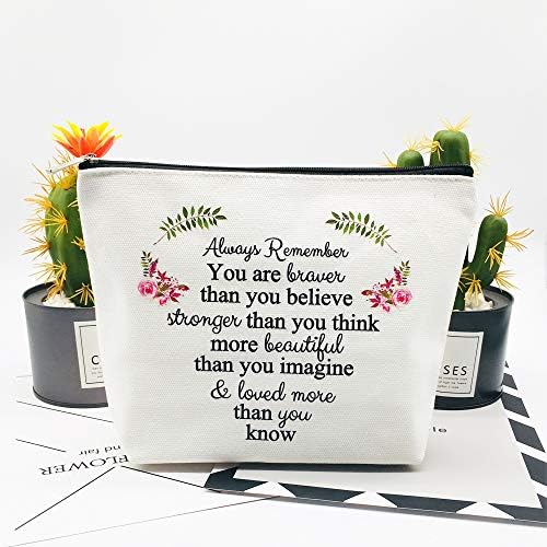 Инспиративни подароци за жени Роденденски пријателство подароци Вие сте похрабри убава убава сакана торба за шминка Персонализирани