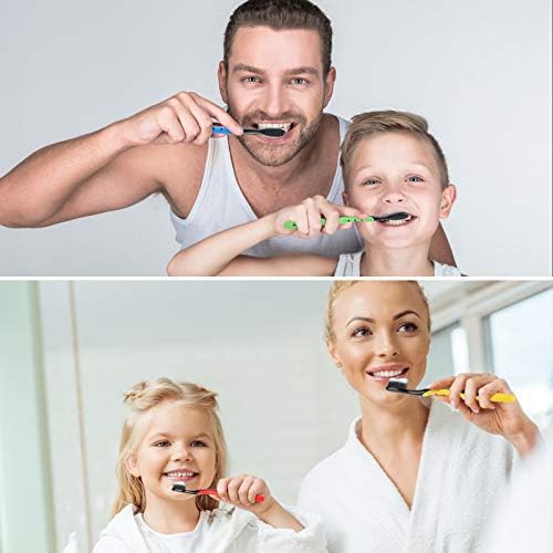 Qipexeii 6 пакет бамбус јаглен четка за заби ултра мека четка за заби за заби за заби за заби за заби за заби