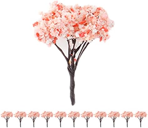 Coshar 12 парчиња цреша цветања дрво Пејзаж модел дрво 2,5 розова минијатурна вештачка цреша цветања архитектура дрвја модели сценографија