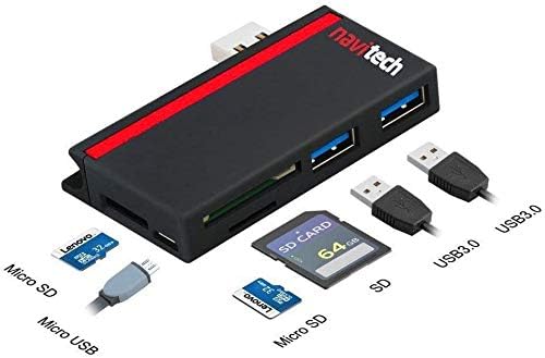 Навитех 2 во 1 ЛАПТОП/Таблет USB 3.0/2.0 Hub Адаптер/Микро USB Влез со Читач НА Sd/Micro SD Картички Компатибилен Со Лаптопот Lenovo ThinkPad