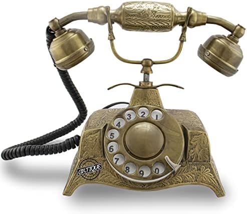 Кралска гроздобер Телефонска античка биро телефон ретро ротирачки телефонски слушалки за кабел за домашна канцеларија гроздобер декоративен декор