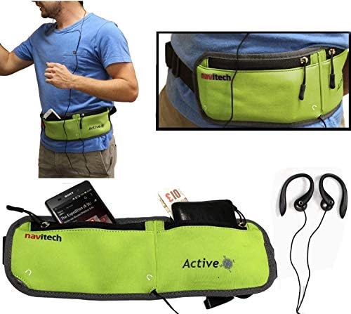 Navitech Green MP3/MP4 трчање/џогирање Отпорен на спортски појас/лента за половината компатибилен со водоотпорен WMR на Exeze WMR