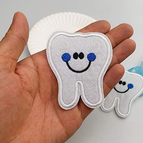 2,4 x2.8 12 парчиња стоматолог за забни момче сино железо на шиење на крпа везени закрпи аплицираат машина за везење игли за шиење