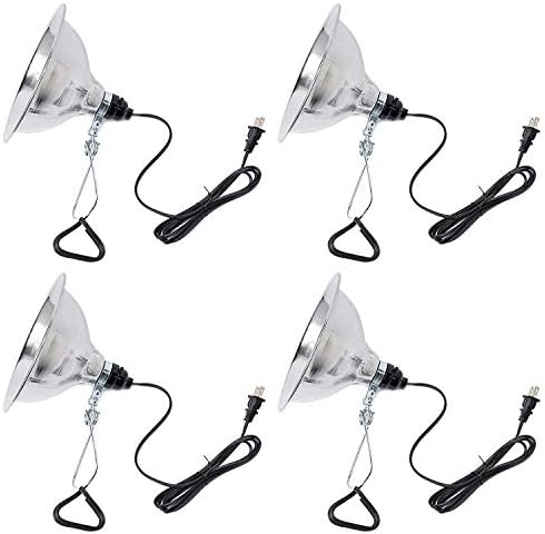 Едноставен Deluxe hiwkltclamplightmx4 4-пакет ламба светло со 8,5 инчен алуминиумски рефлектор до 150 вати E26 штекер 6 стапки 18/2 SPT-2