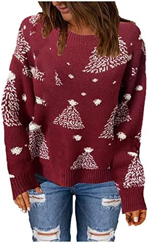 Chrisенски Божиќни џемпери за мажи мода снежен џемпер снегулки од вратот џемпер